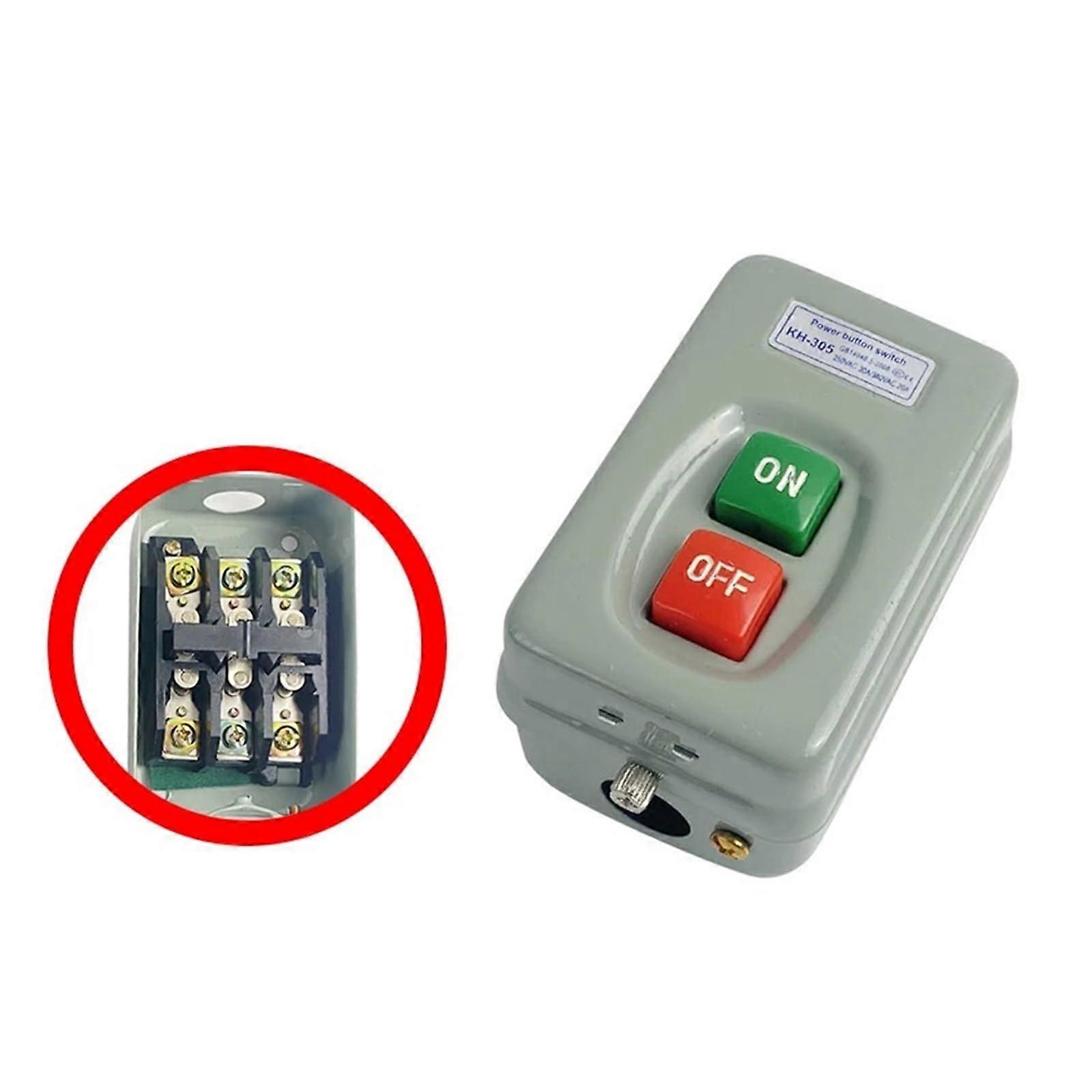 KH Series OnOff Push Button Switch 3P KH305 Transfer Control Box, 30A/250V and 20A/380V