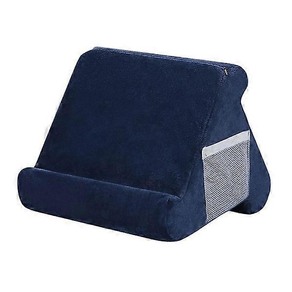 Soft Tablet Support, Multi-Angle compatible with iPad Stand with Mesh Pocket Navy