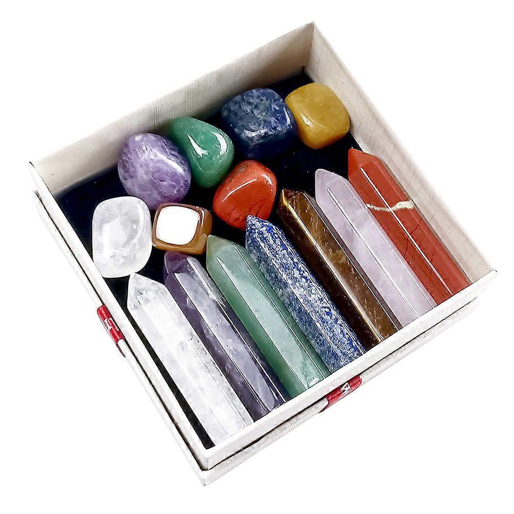 Multi-Function Chakra Stones for Relaxation 2Sets of Decorative Crystal Stones