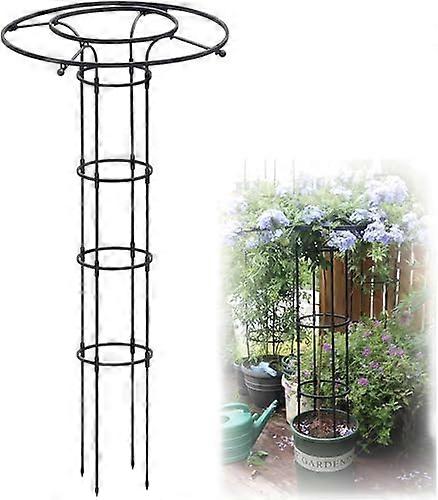 Garden Trellis Rustproof Metal Plant Support for Climbing Roses and Vines, Stackable 150cm Black
