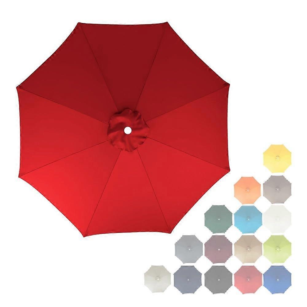 Patio Umbrella Replacement Canopy 11ft 8Rib Waterproof UV Protective Polyester  Cover Red
