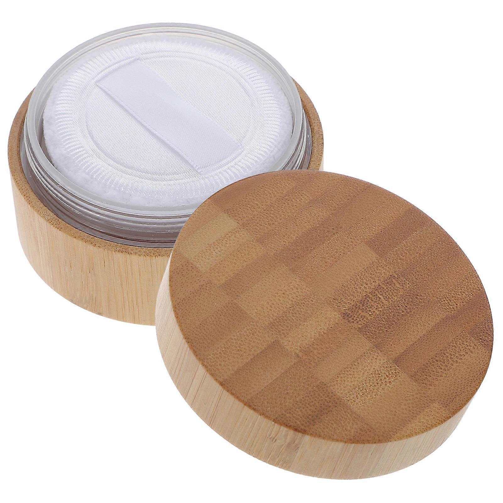 Bamboo Empty Powder Case Makeup Powder Jar for Storage