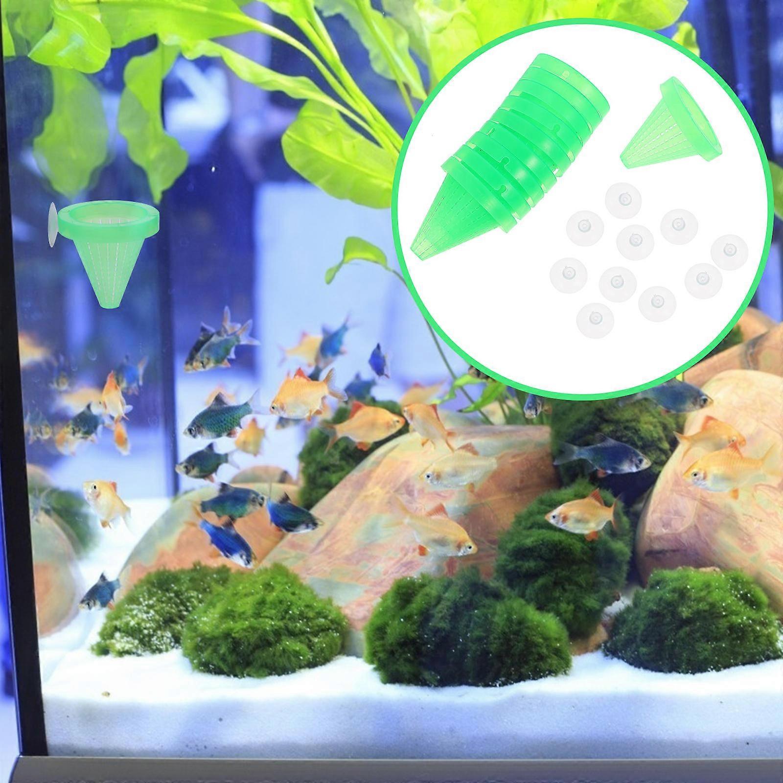 Fish Feeder Plastic Suction Cup Designed for Aquarium Using 10Pcs