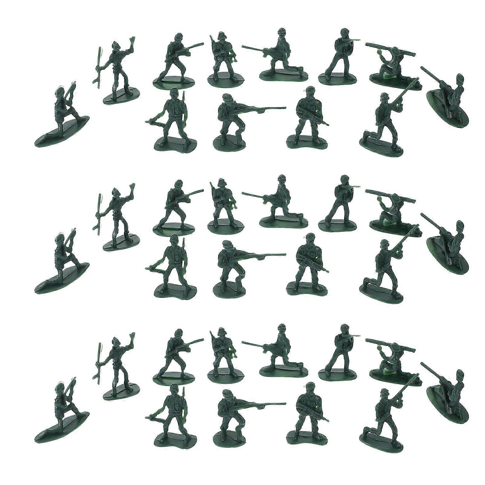 Miniature Plastic Soldier Figures for Display Use 100Pcs Green Models