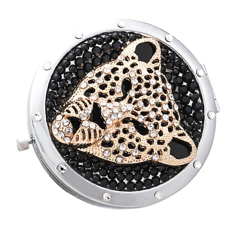 Foldable Mirror Metal for Makeup 2Pcs Portable Black