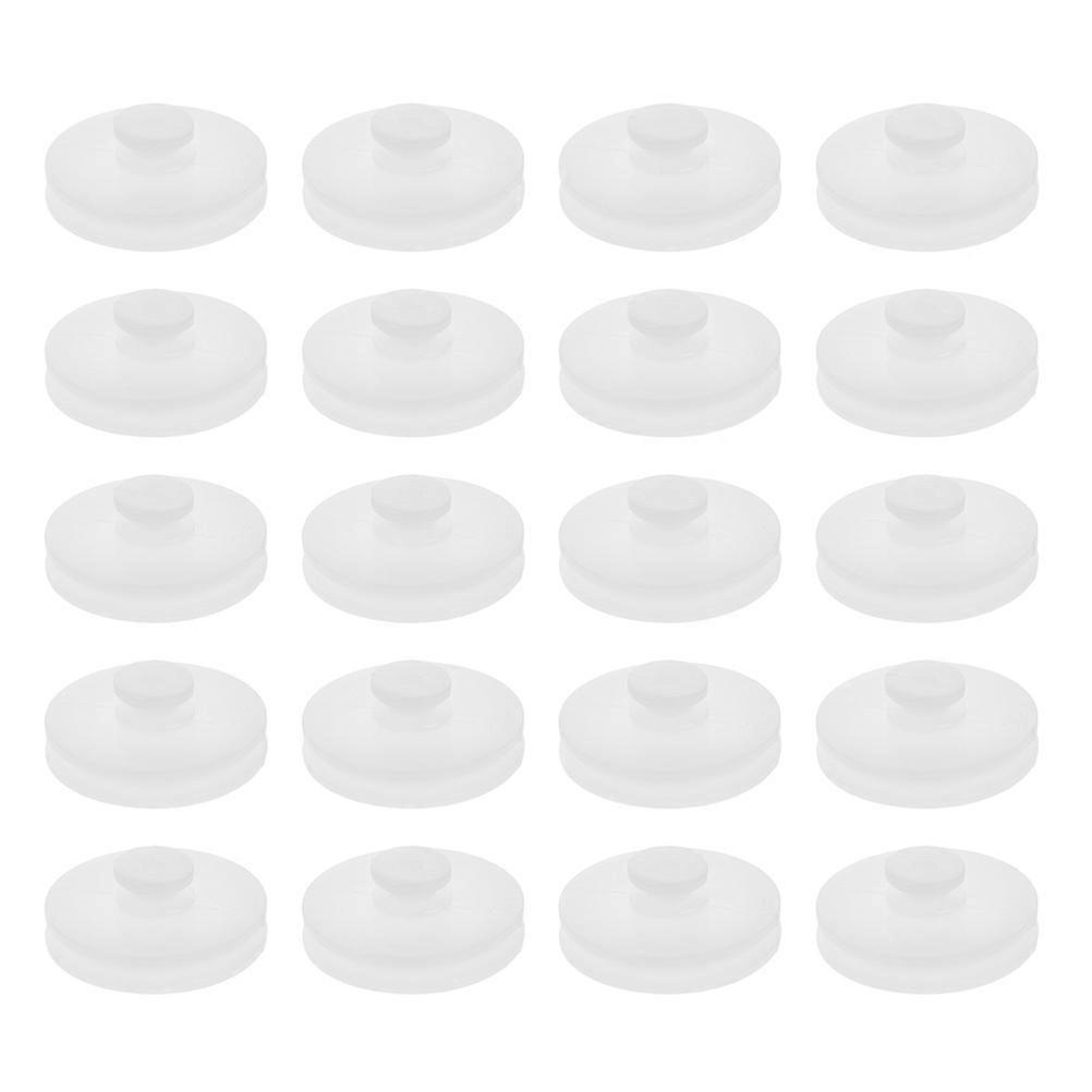 White Plastic Belt Pulley Wheel for DIY Motor Use 40Pcs Pack