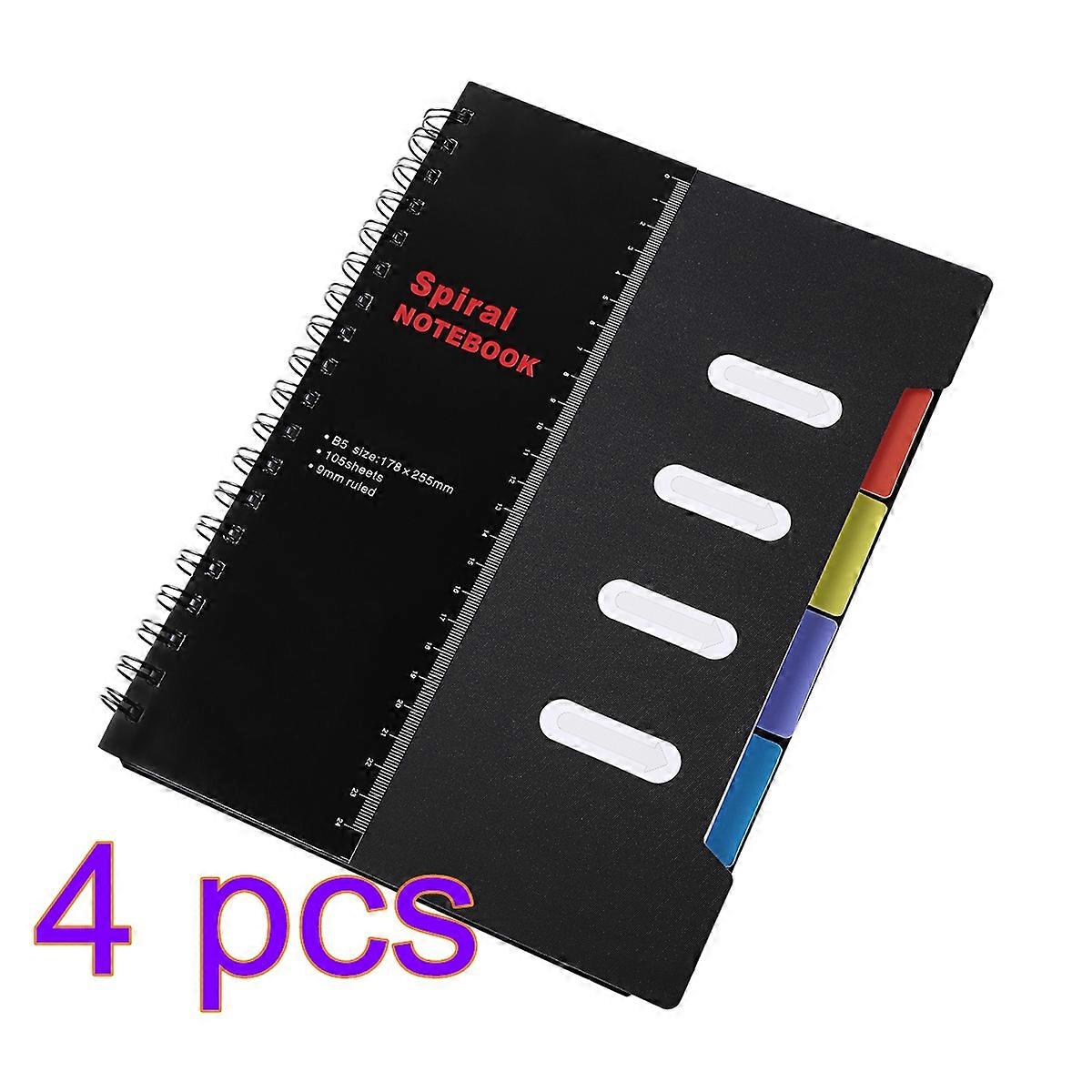 Notebook Spiral Portable Black Notebook for Journal 4361444x4