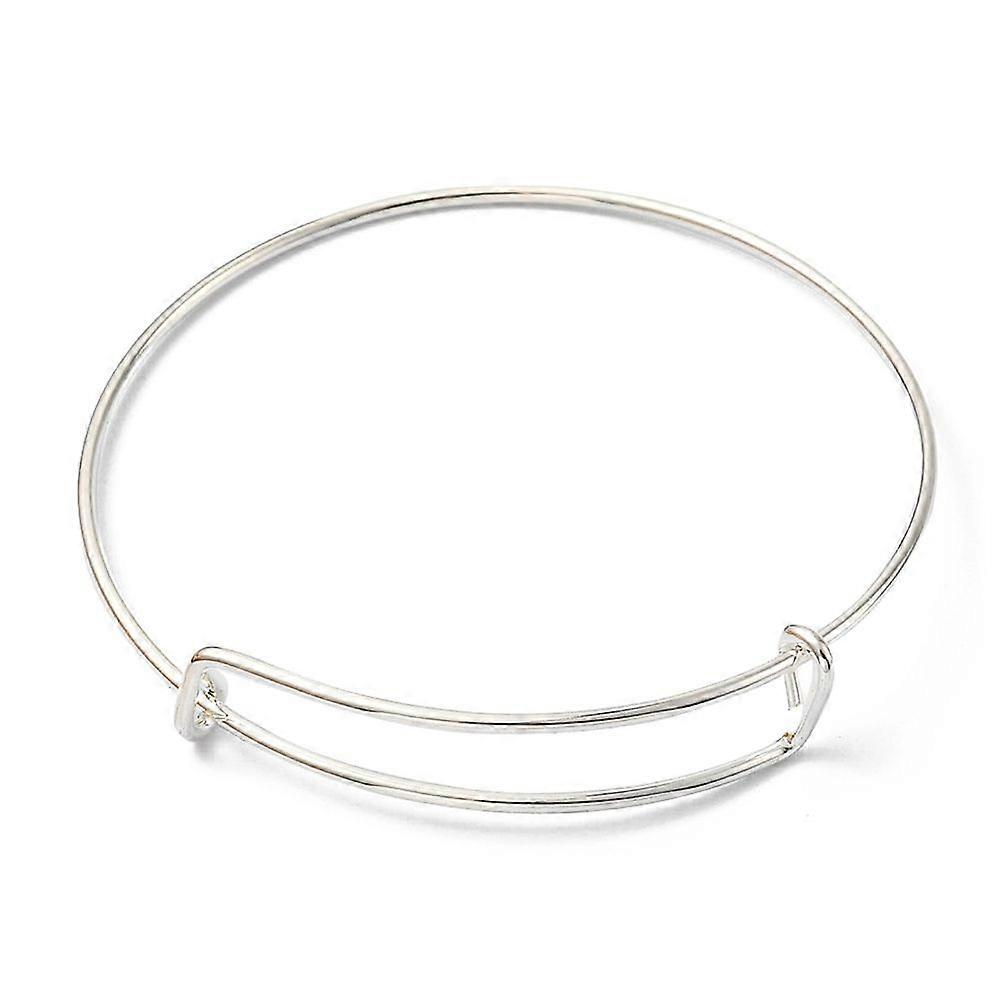 Adjustable Iron Expandable Bangle Making Cadmium Free & Lead Free Silver 2-1/2 inch(65mm)