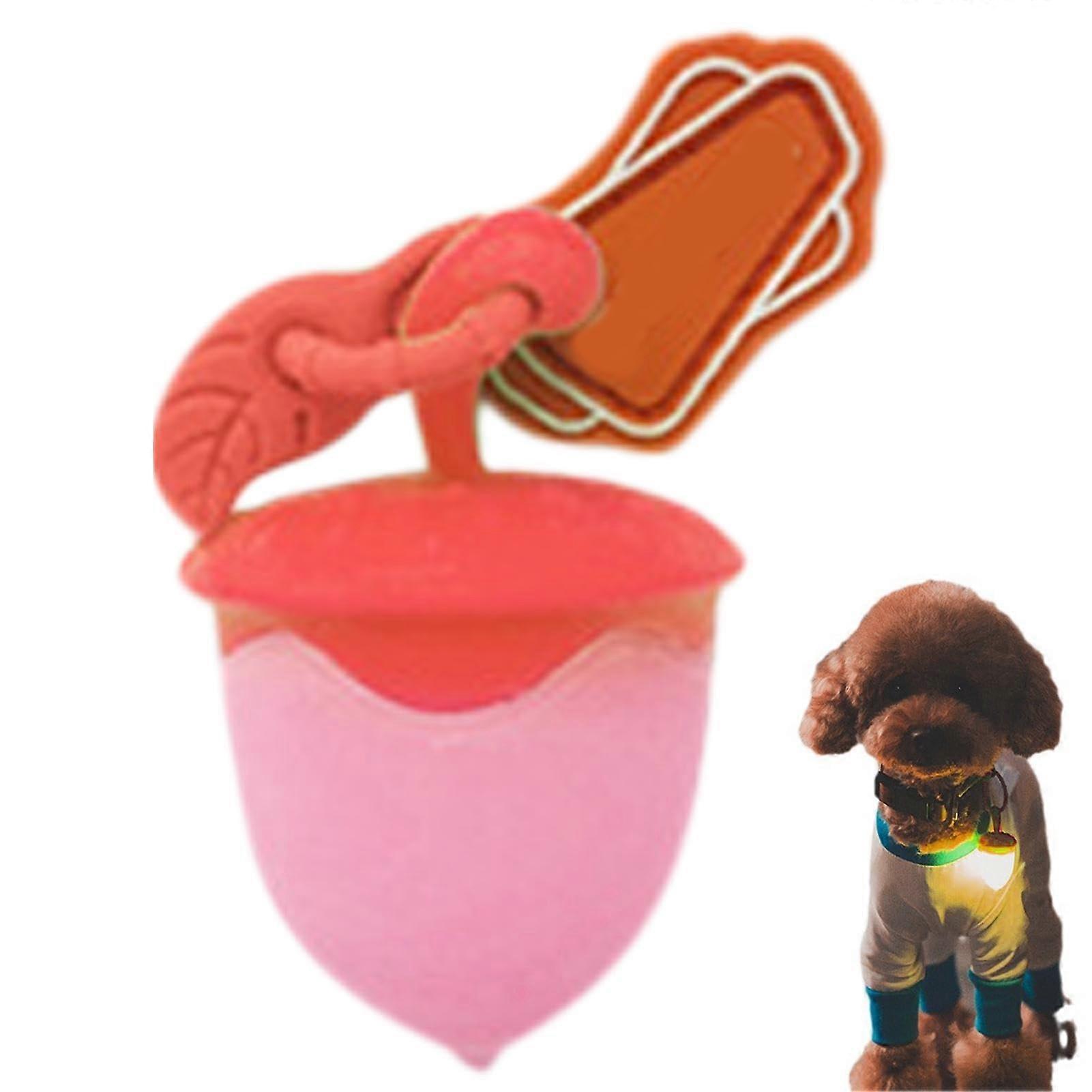 LED Dog Collar Light Waterproof USB Rechargeable Silicone with Multiple Flashing Modes Pink