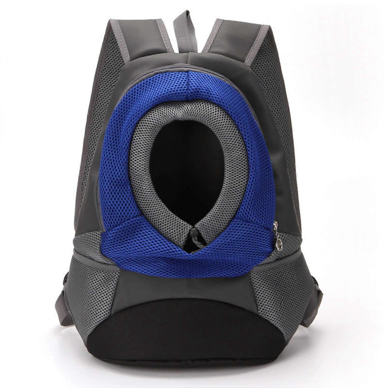 Pet Carrier Backpack with Breathable Mesh, Adjustable Head Opening, Airline Approved, Blue M