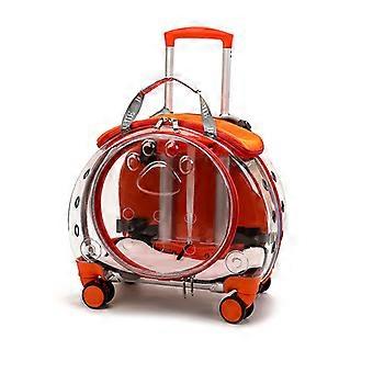 Kattebærerrygsæk med hjul, godkendt af flyselskaber, udvideligt åndbart net, orange til rejser