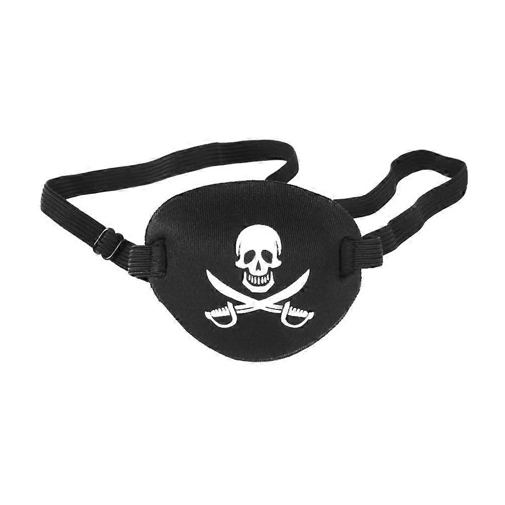 Black Pirate Eye Patch for Adults with Comfortable Secure Fit Halloween Costume Accessory
