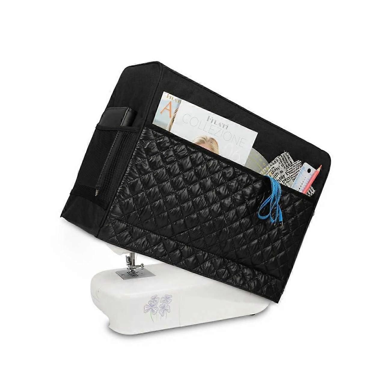 Sewing Machine Dust Cover with Side Pockets Oxford Fabric Protective Case for Organized Storage