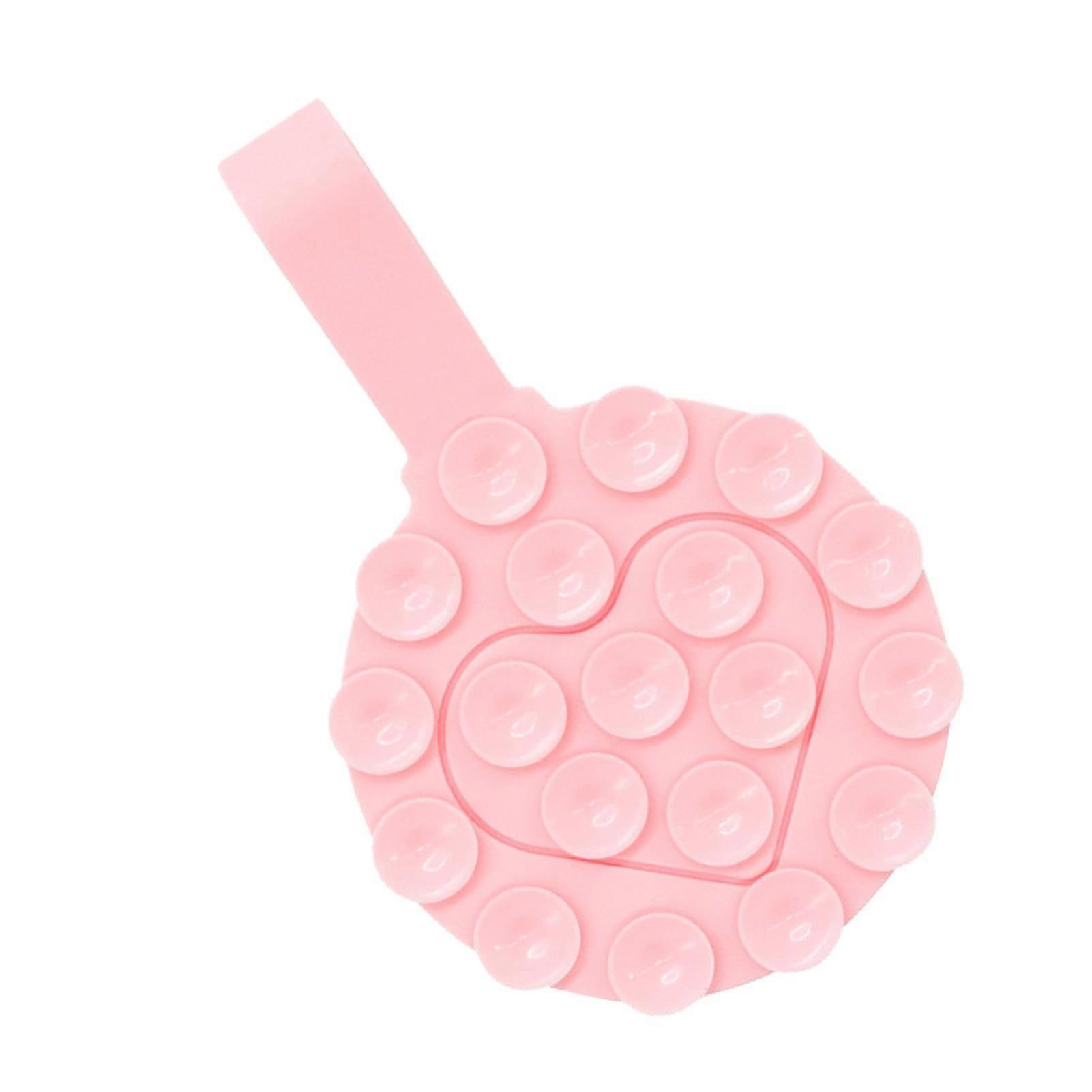 Pink Silicone Suction Cup Phone Holder with Multiple Cups for Secure Grip on Smooth Surfaces