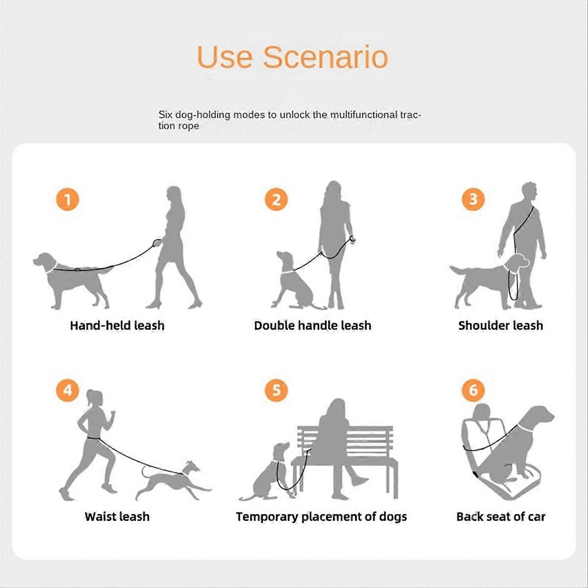 Pet dog explosion-proof leash Pet leash waist Pink gradient