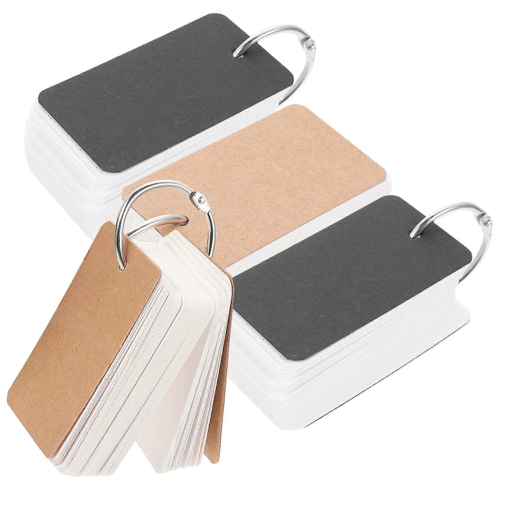 Flash Cards and Index Cards Set, Compact Pocket Size, Thick Blank Cardstock with Ring for Study