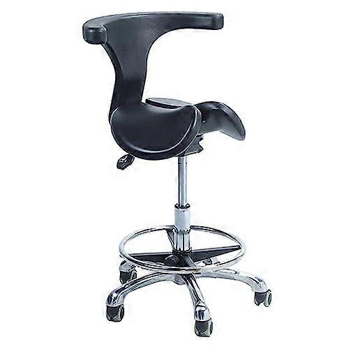 Ergonomic Saddle Stool with Back Support, Adjustable Split Seat, Rolling Swivel for Medical and Dental