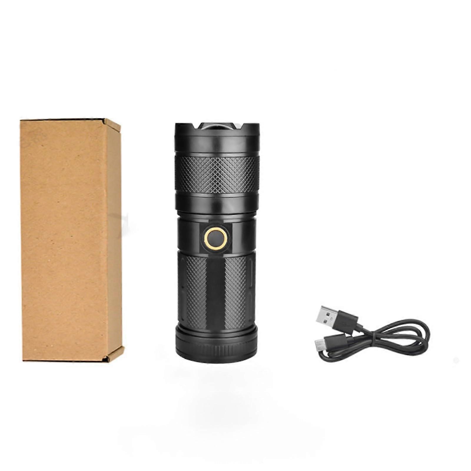 LED Flashlight Ultra Bright Zoomable Waterproof Long Range Rechargeable Torch for Camping