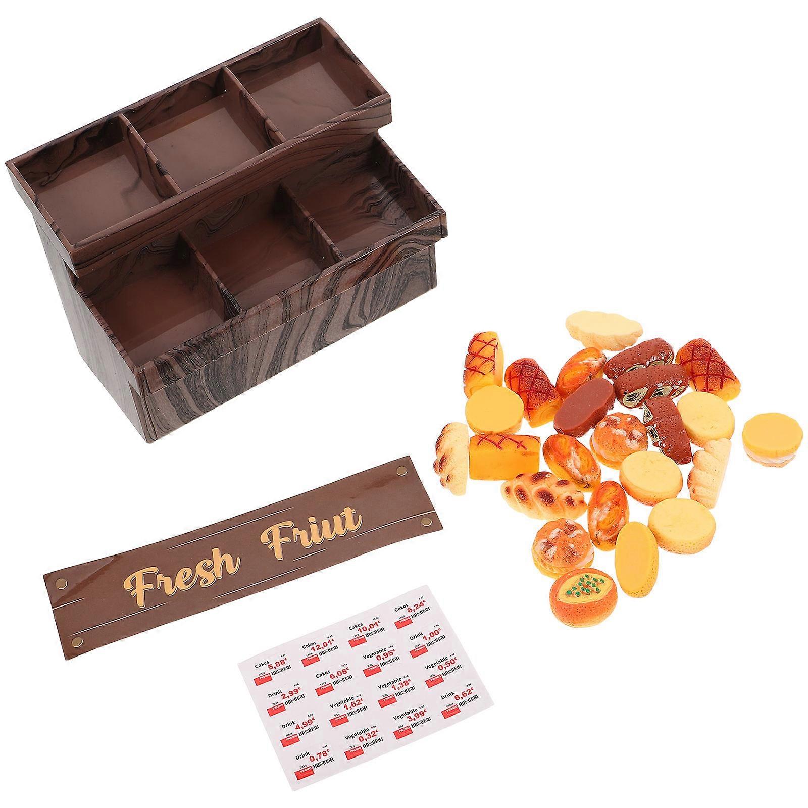 Mini Bread Cabinet Small Storage Cabinet for Decor 4Sets Miniature