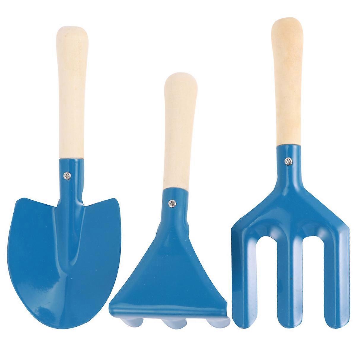 9Pcs Gardening Tools Mini Rake Kit for Bonsai Use Blue