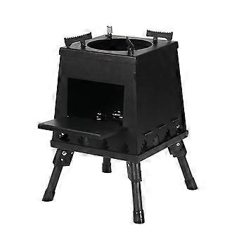 Foldable Portable Wood Burning Camping Stove, Lightweight Stainless Steel Cookware for Hiking and Survival