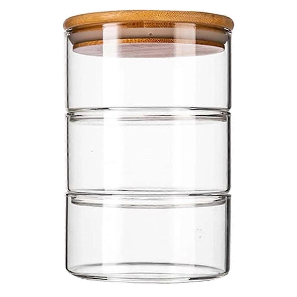 Glass Food Prep Bowls with Lids Nesting 3 Cup Stackable Set