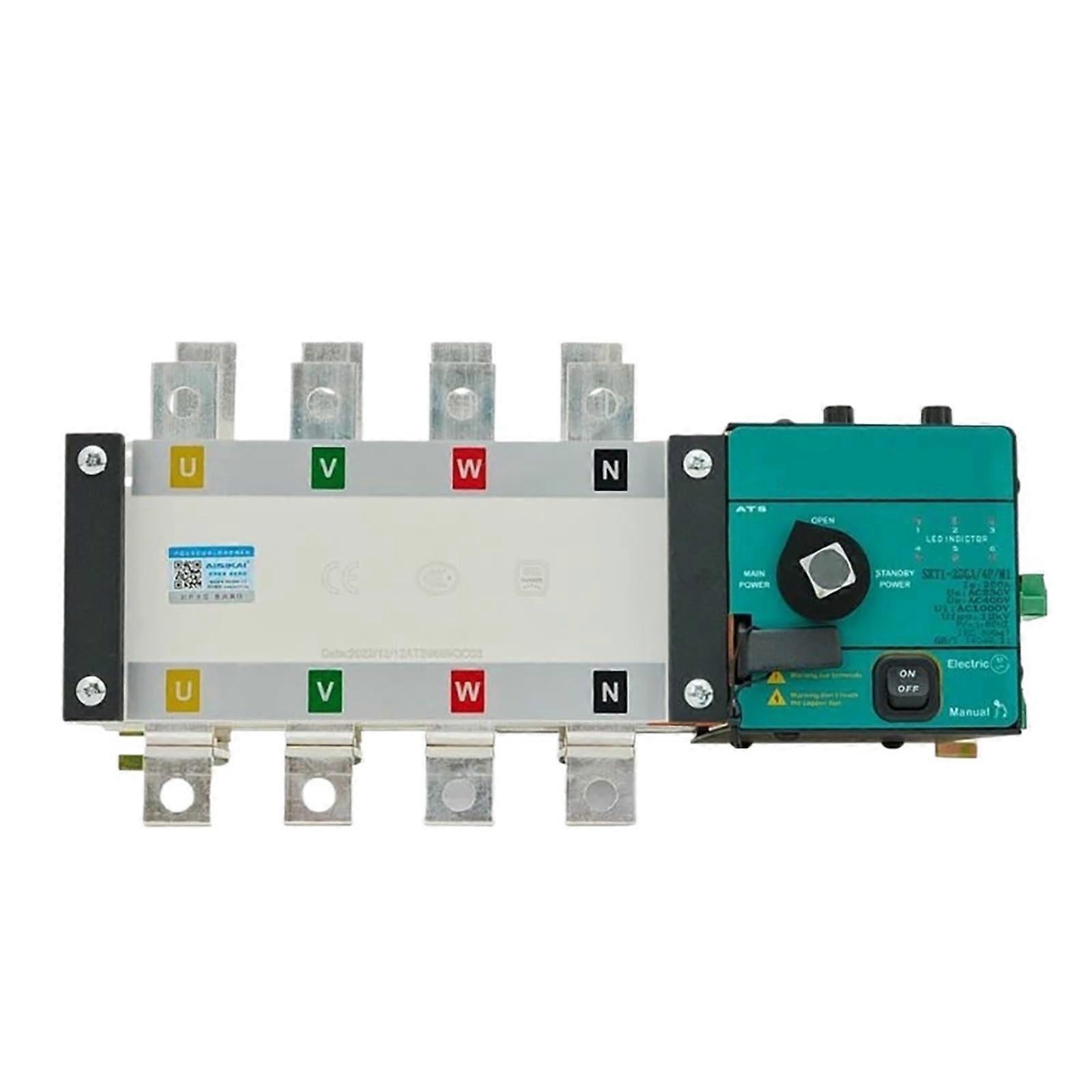 1600A Automatic Transfer Switch 4 Pole for Diesel Generators AC220V Dual Power Backup
