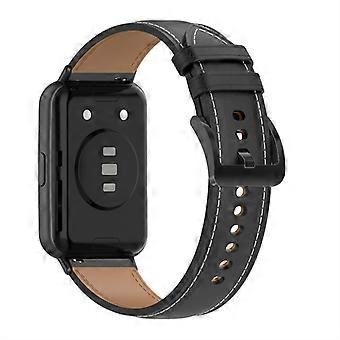 Amorus for Huawei Watch Fit 2, justerbart armbånd i ekte skinn til smartklokke –