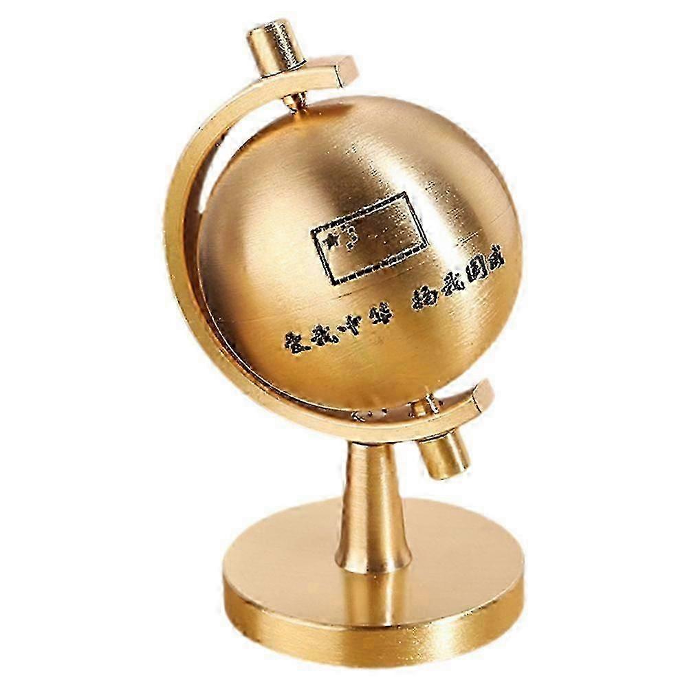 Rotating Brass Globe Small Desktop Globe Decor with Base 4Pcs