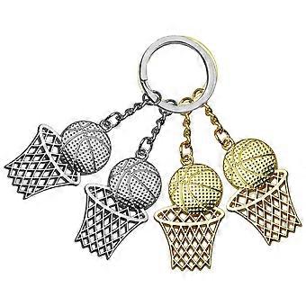 Basketball Net Pendant Keyring for Decoration 4Pcs Silver Steel Accessory