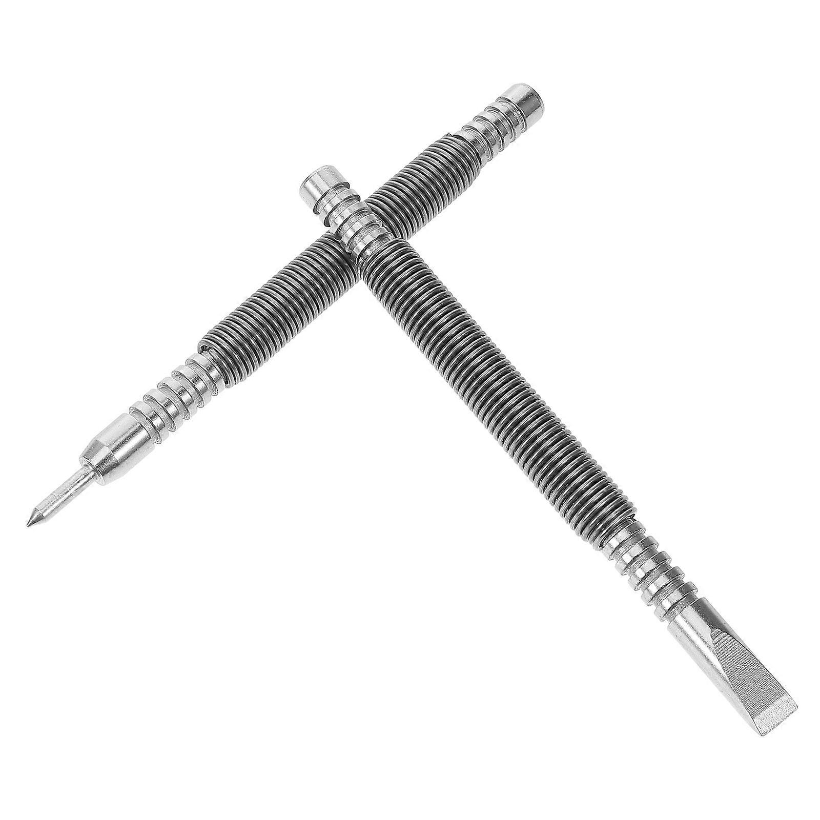 Nail Tool Center Punch Spring Loaded Nail Set for Fixing 1Set Durable Silver