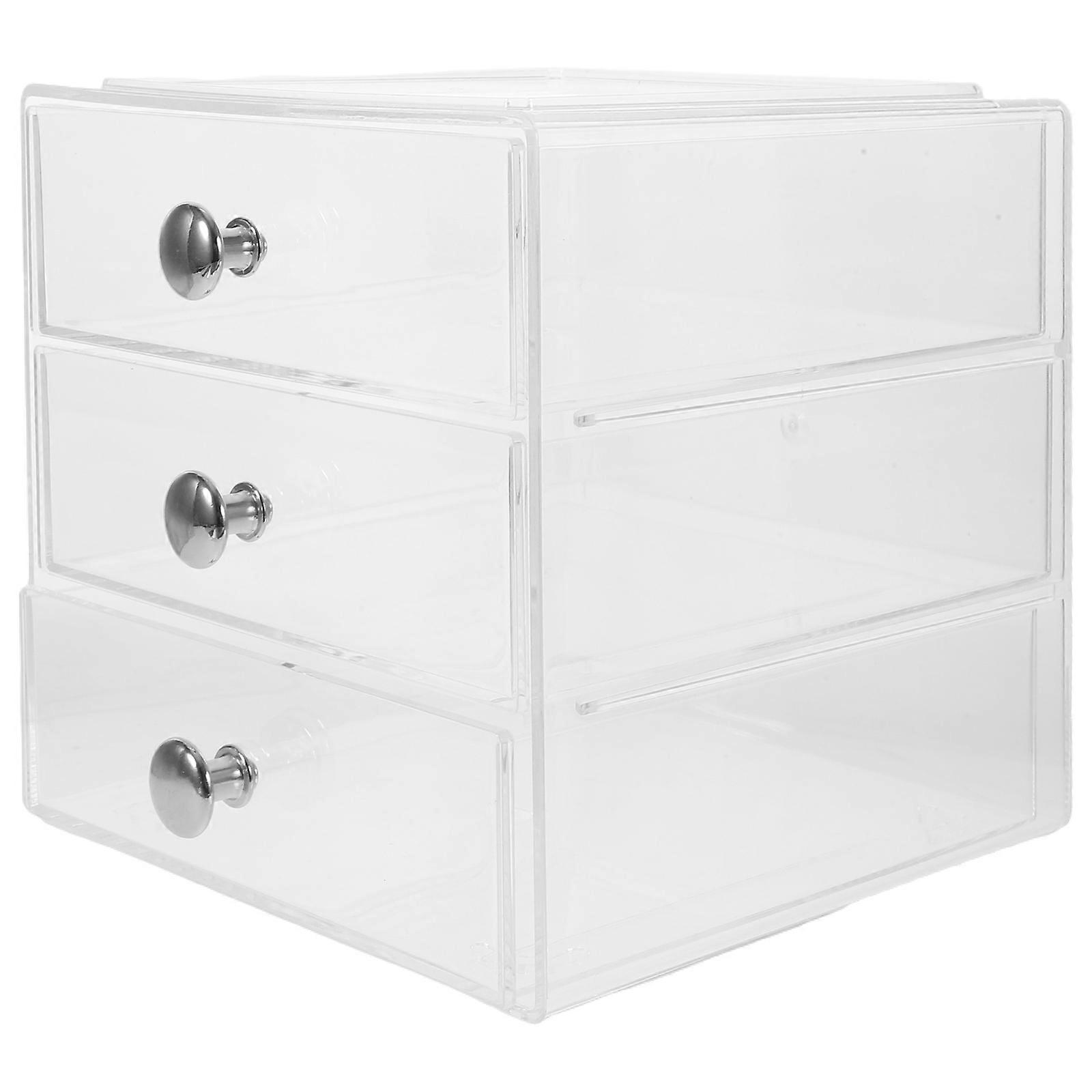 Three-Layer Drawer Type Storage Box Transparent for Items Storage