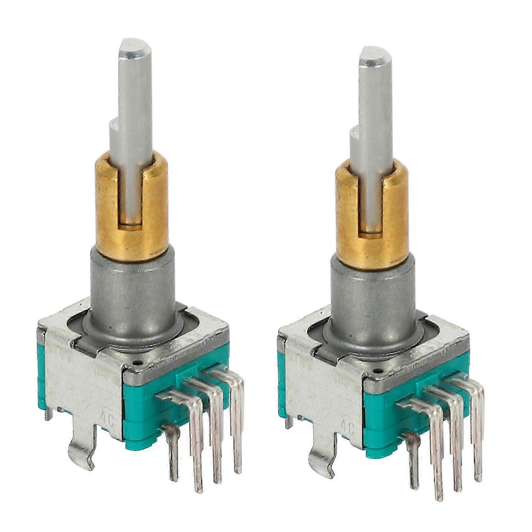 2X EC11EBB24C03 Dual Axis Encoder with Switch 30 Positioning Number 15 Pulse Point Handle 25mm