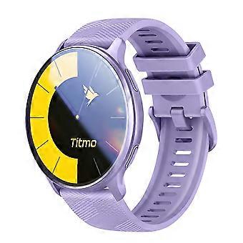 GPS-smartwatch met AMOLED-scherm, sport- en gezondheidstracking en belfunctie, IP68-gecertificeerd, lichtpaars