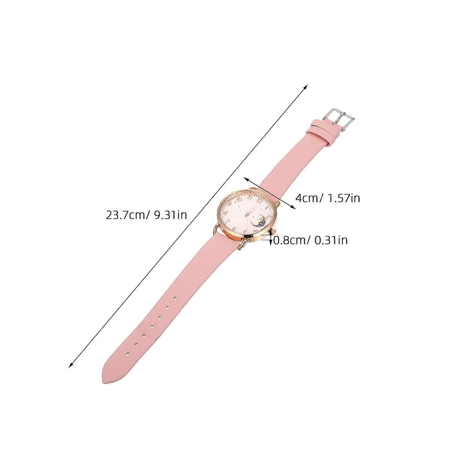 Conjunto de relógio e pulseira feminino com design de estrela e lua