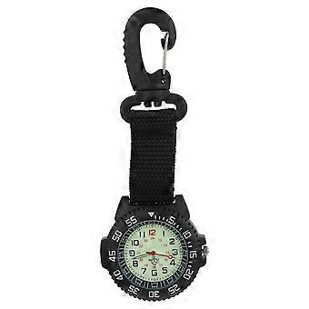 Multifuncional Pingente Watch Nylon Strap Carabiner Clip Watch Sports Pocket Watch