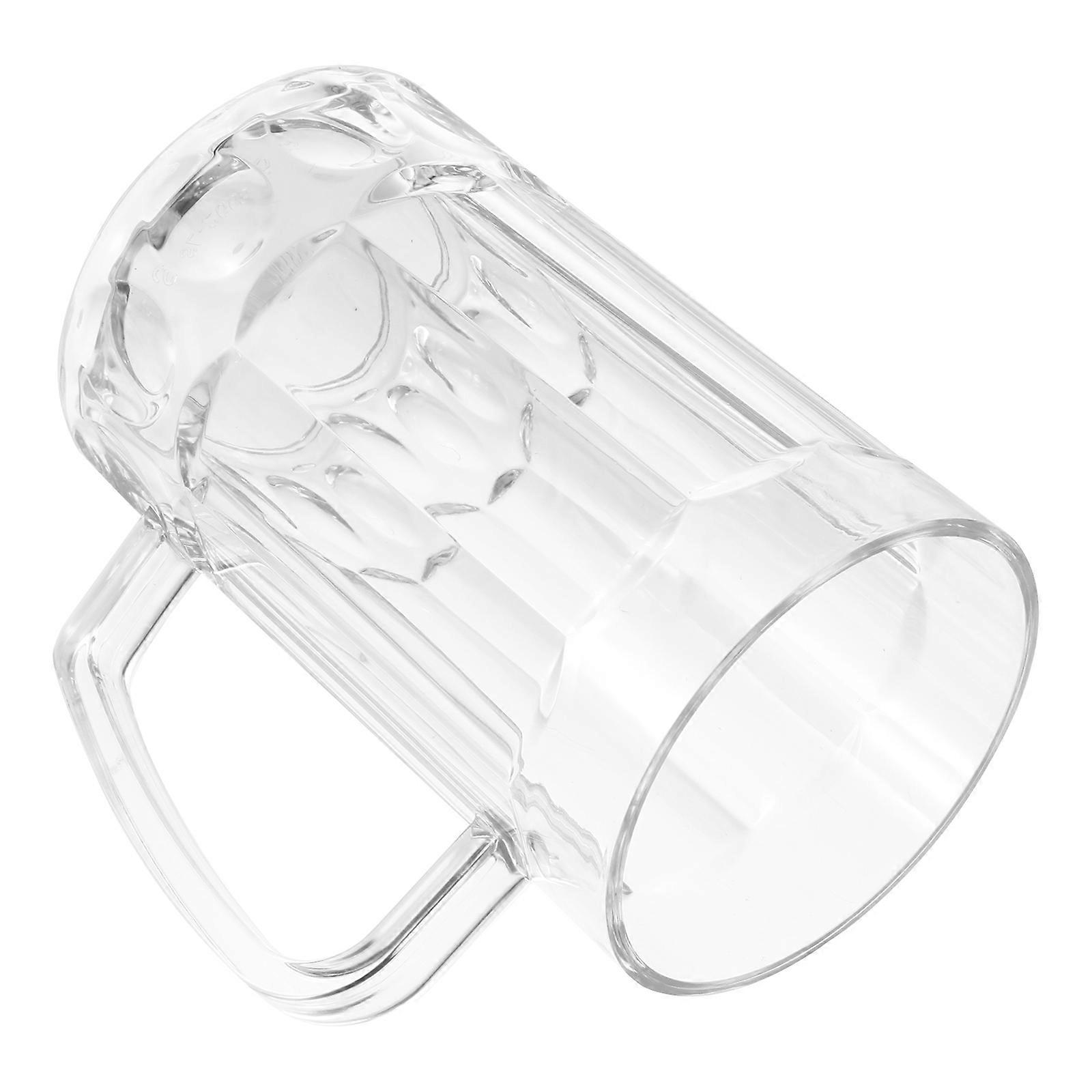540Ml Transparent Beer Mug for Drinking with Handle Cup