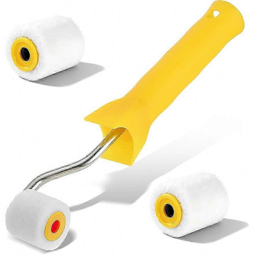 1 Inch Mini Paint Roller with 2 Extra Small Wool Rollers for Trim and Edge Touch Ups