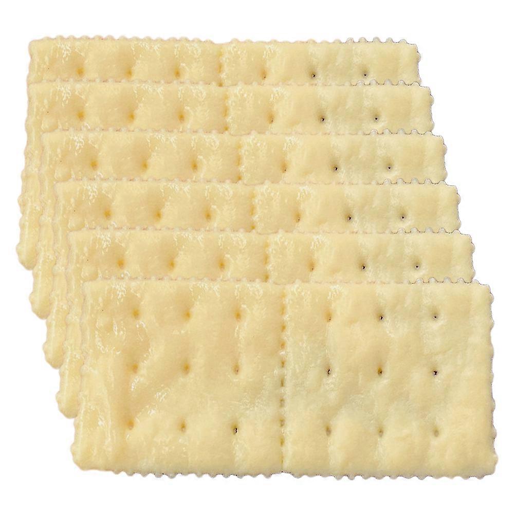 Fake Biscuit Simulation Cookie Models for Decor 6Pcs PVC Khaki