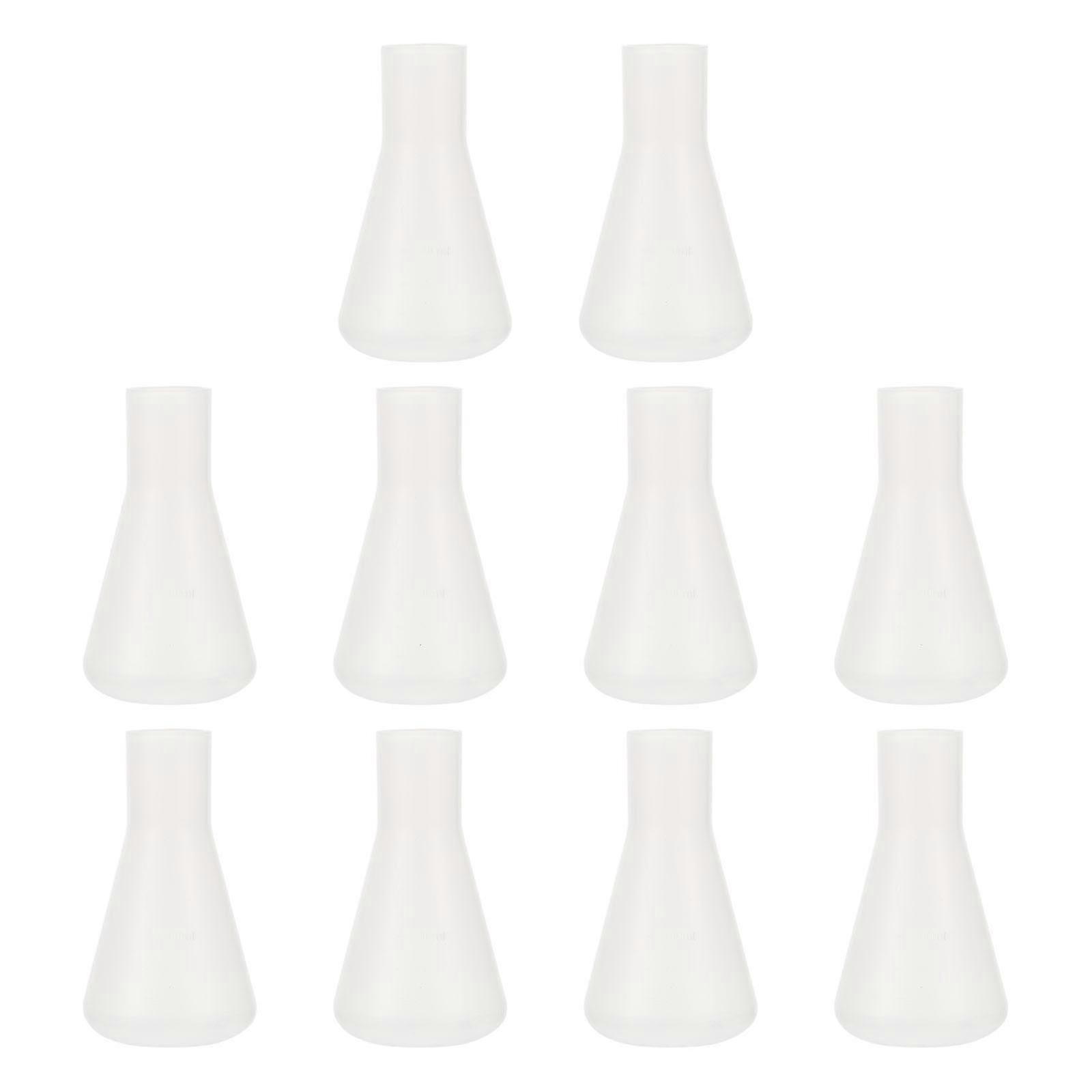 10pcs Plastic Erlenmeyer Flask Laboratory Experimental Flask Scale Conical Flask