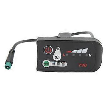 Electric Bike Led Power Display Panel Electric Bike Modification Display Meter With Waterproof 5p Male Plug For 22.2mm Handlebars