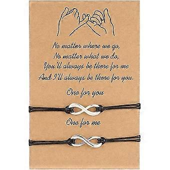 2 Pcs Friendship Bracelet Couple Bracelets Long Distance Promise Matching