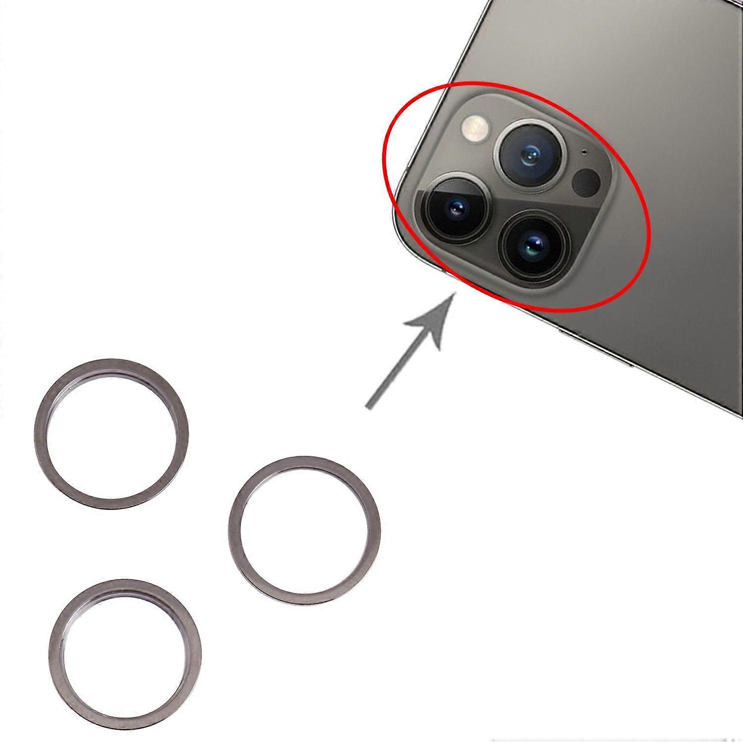 3 pcs Back Camera Lens Mount Protector for Apple iPhone 13 Pro Max Black