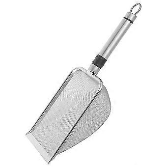 Stainless Steel Cat Litter Scoop compatible with Cleaning with Silver Metal