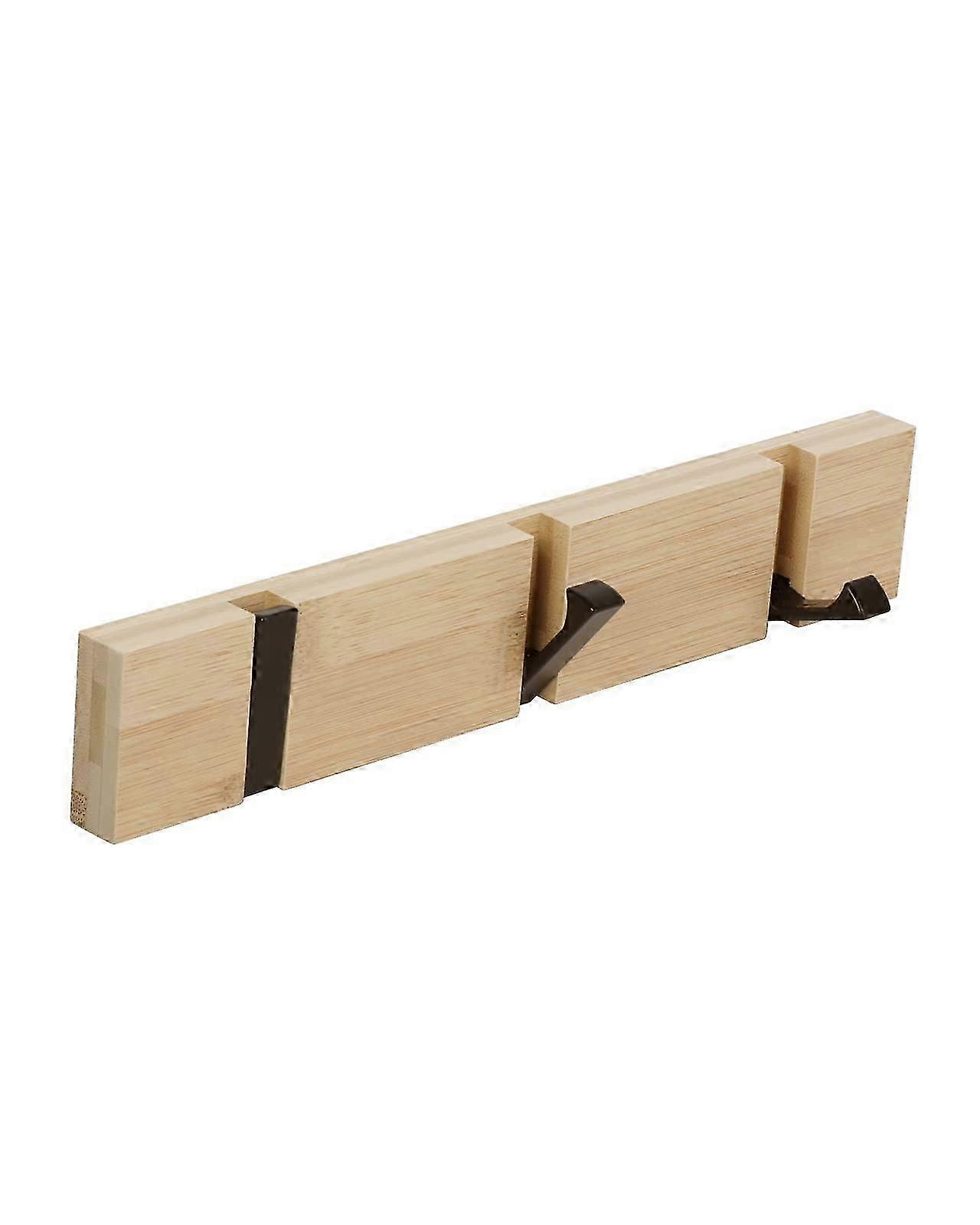 Wall Hook with 5 Retractable Hooks, Wall Coat Rack, Natural