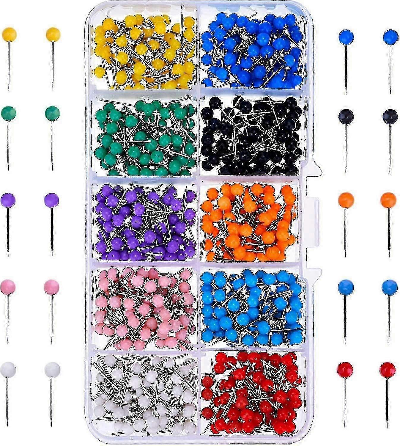 500 Pcs Random Colors 1/8" Durable Plastic Colored Map Pins