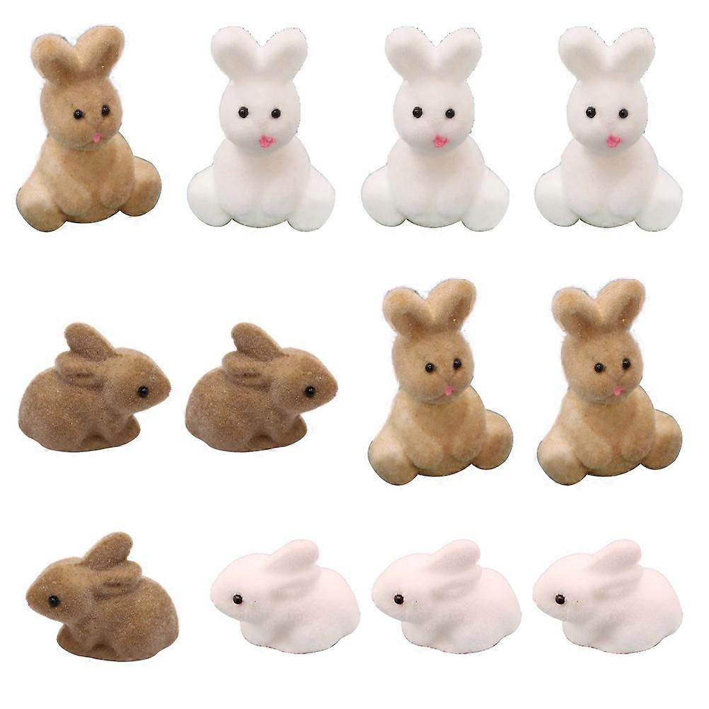 12pcs Mini Easter Stimulation Bunny Adorns Easter Ornaments (Random Color)