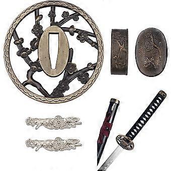 Samurai Sword Tsuba Set Samurai Sword Handguard Swords Accessories for Restoration Projects Cosplay Props