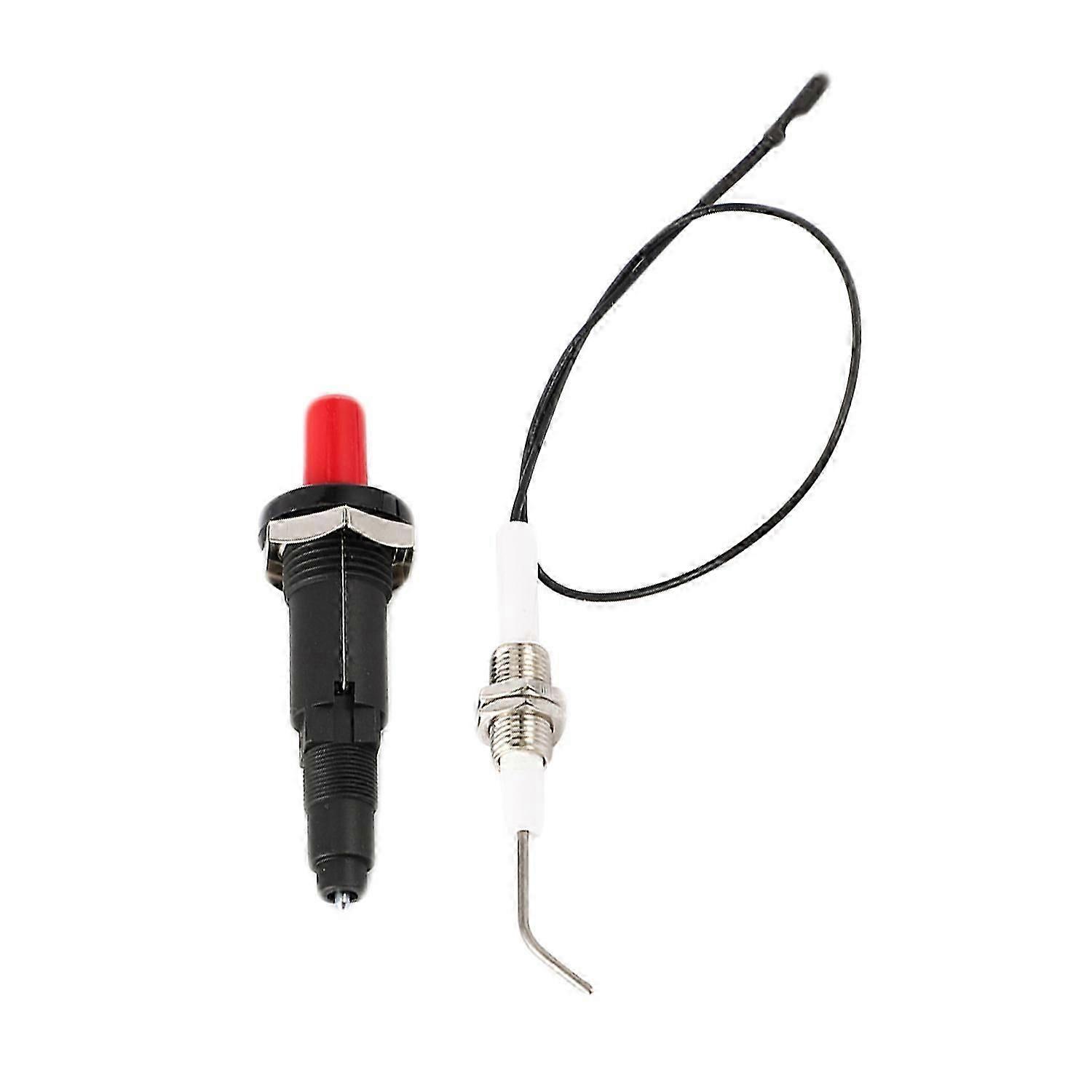 Piezo ignition kit for gas grill with push button and threaded plug