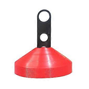 10 coni da calcio per agilità, coni da allenamento con staffe, cono sportivo per allenamento, accessorio sportivo resistente, colore rosso